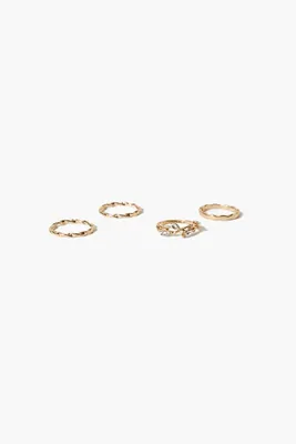 Women's Twisted Vine Ring Set in Gold/Clear, 8