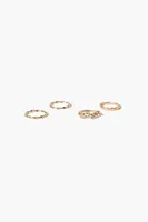 Women's Twisted Vine Ring Set in Gold/Clear, 8