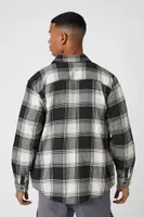 Men Plaid Curved-Hem Shirt