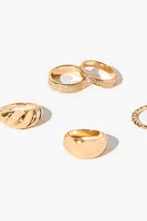 Women's Etched Ring Set in Gold, 7