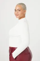 Women's Sweater-Knit Bustier Crop Top Vanilla,