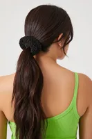 Popcorn Knit Scrunchie in Black