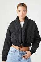 Women's Ruched Tie-Front Puffer Jacket