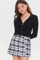 Women's Plaid Mini Skirt in Black Small