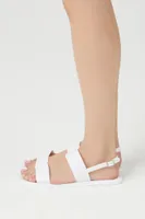 Women's Dual-Strap Square-Toe Sandals in White, 8