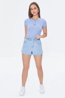 Women's Paperbag Denim Shorts Denim,