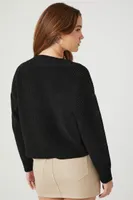 Women's Cropped High-Low Sweater Medium