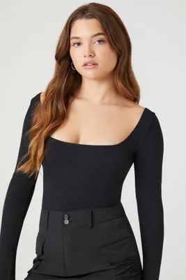 Women's Seamless Fitted Bodysuit in Black Small
