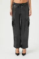 Women's Faux Leather Trouser Cargo Pants