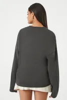 Women's Drop-Sleeve Crew Top in Black, XL