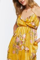 Women's Floral Jacquard Maxi Dress in Yellow Small