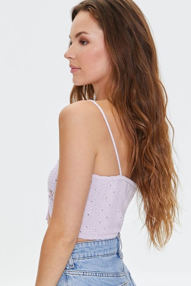 Cammy Lilac Crochet Crop Top