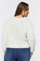 Women's Ribbed Crew Sweater in Vanilla, 0X