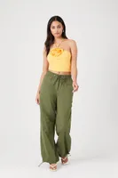 Women's Rosette Cropped Halter Top in Sunset Medium