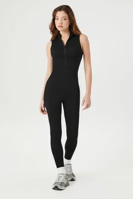 Women's Seamless Zip-Up Jumpsuit in Black Medium