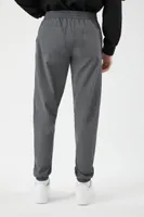 Men Drawstring Pocket Joggers in Dark Grey Small