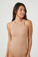 Women's Seamless Sleeveless Lingerie Bodysuit in Taupe Medium