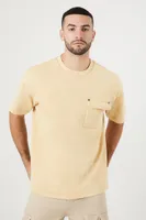 Men Mineral Wash Crew T-Shirt in Camel, XXL