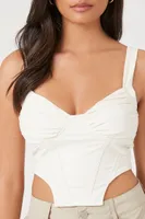 Women's Sweetheart Bustier Crop Top in Vanilla Large