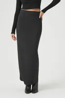 Women's Chiffon Maxi Column Skirt in Black Medium