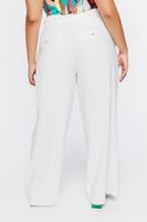 Women's Belted Wide-Leg Pants in White, 0X