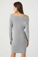 Women's Open-Shoulder Sweater Mini Dress Harbor