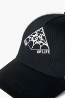 Men Elixir of Life Graphic Trucker Hat in Black/White