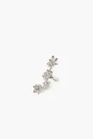 Women's Rhinestone Flower Ring in Silver, 6