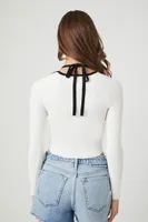 Women's Combo Sweater-Knit Halter Top in White Small