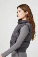 Women's Cropped Funnel Neck Puffer Vest XL