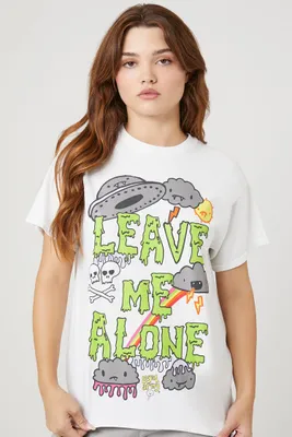 Women's Loyal Army Leave Me Alone Graphic T-Shirt in White, S/M