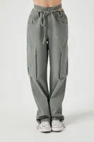 Women's Baggy Cutout Cargo Pants in Sage Small