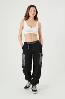 Women's Camo Cargo Pants in Black Medium