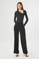 Women's High-Rise Trouser Pants in Black Medium