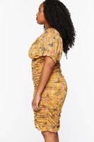 Women's Butterfly Print Mini Dress in Yellow, 3X