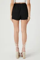 Women's Ruffle Cuffed-Hem Shorts in Black, XL