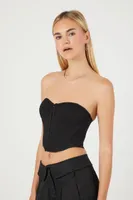 Women's Corset Hook-end-Eye Tube Top in Black Medium