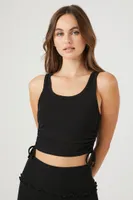 Women's Drawstring Pajama Tank Top in Black Large