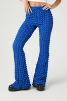 Women's Popcorn Knit Flare Pants in Cobalt Small