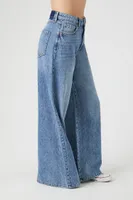 Women's High-Rise Wide-Leg Jeans in Medium Denim, 28