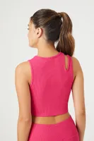 Women's Cutout Longline Sports Bra Hibiscus