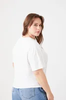 Women's Cotton Boxy T-Shirt in White, 0X