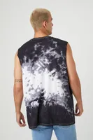 Men Tie-Dye Poison Graphic Muscle Tee Black