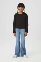 Girls Long-Sleeve Top (Kids) in Black, 5/6