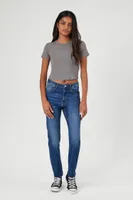 Women's Super-Stretch Mom Jeans in Dark Denim, 26