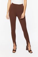 Women's Split-Hem Skinny Pants in Walnut Medium