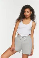 Women's Fleece Drawstring Shorts in Heather Grey Large