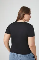 Women's Short-Sleeve Crew T-Shirt in Black, 3X