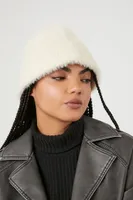 Faux Fur Bucket Hat in Cream