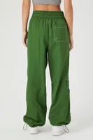 Women's High-Rise Cargo Joggers in Green Large